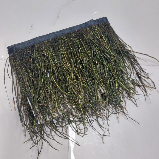 PLUMA DE AVESTRUZ VERDE METALIZADA